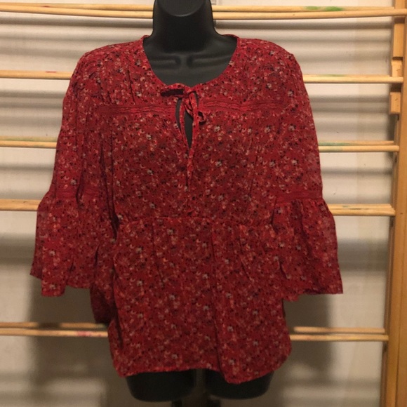 Lucky Brand Sheer Boho Top - Large NWOT - Picture 6 of 7